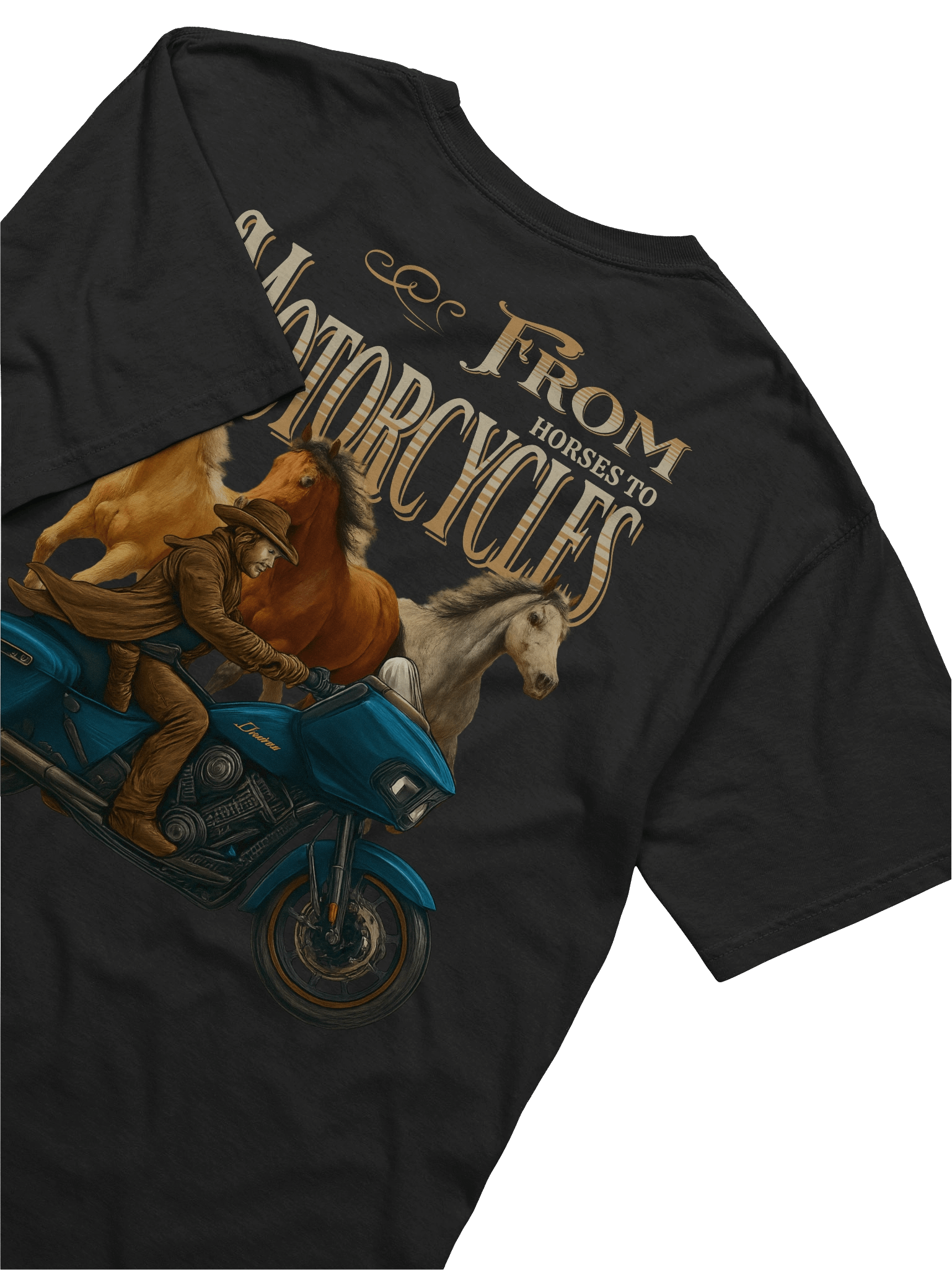 Legacy of the Tribe – From Horses to Motorcycles Tee (Cowboy) product image (6)
