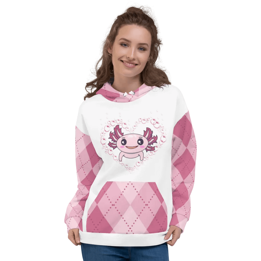 Pink And White Axolotl Hoodie product image (4)