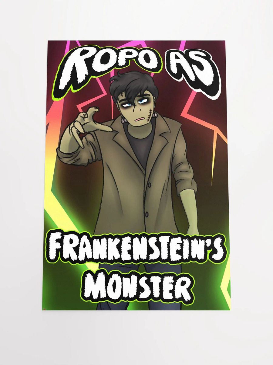 "Ropo as Frankenstein's Monster" Poster (with text) product image (1)