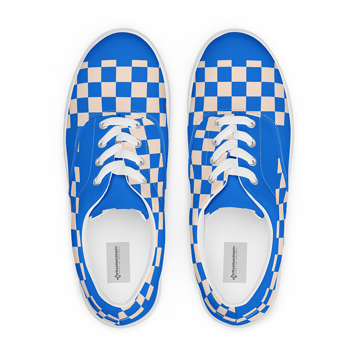 Checkered Blues Men's Canvas Shoes product image (1)