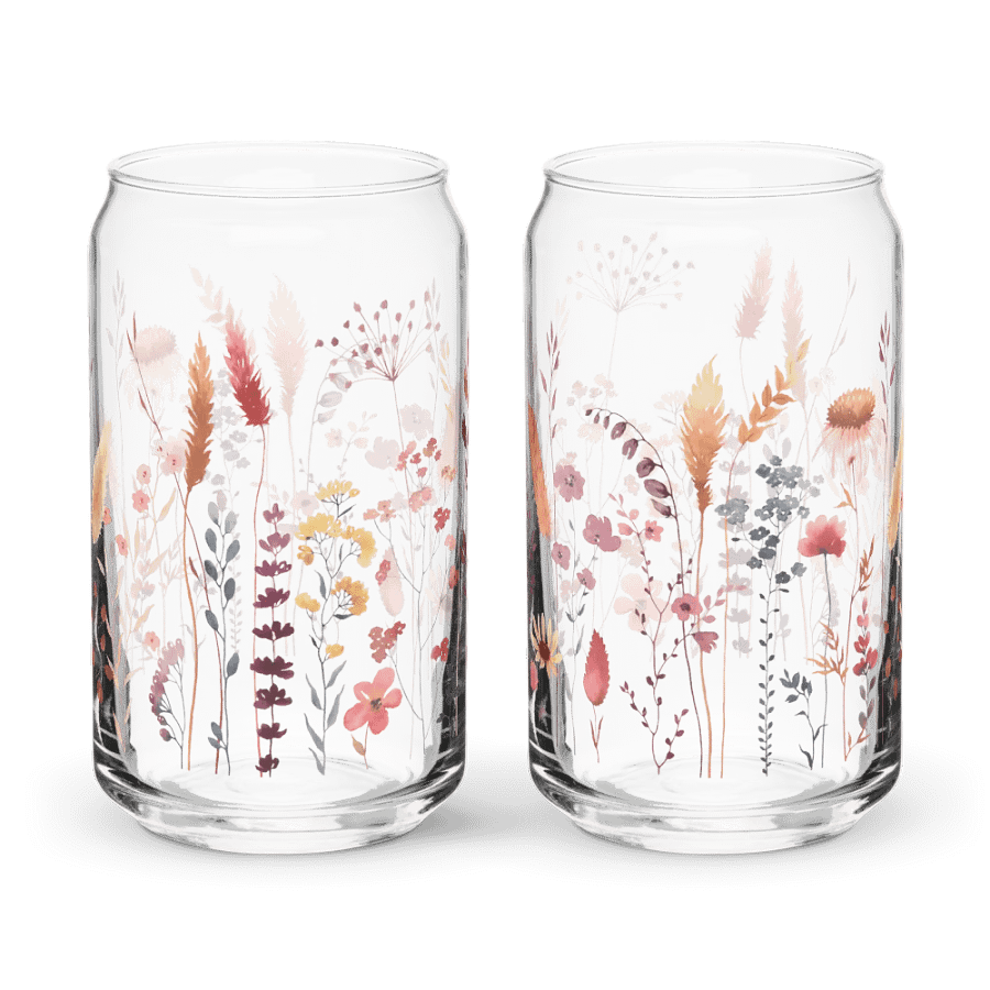 Cute Wildflowers Pampas Grass Glass product image (6)