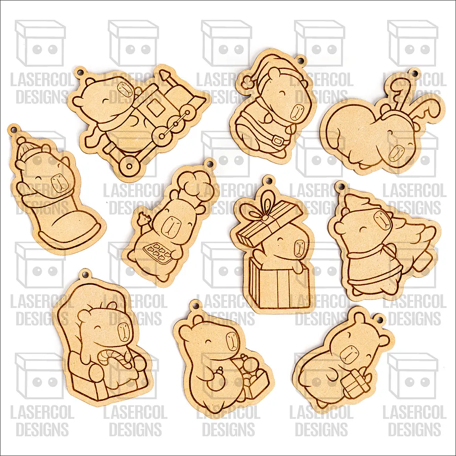 Christmas Ornaments - Laser Cut Files Capybara product image (4)