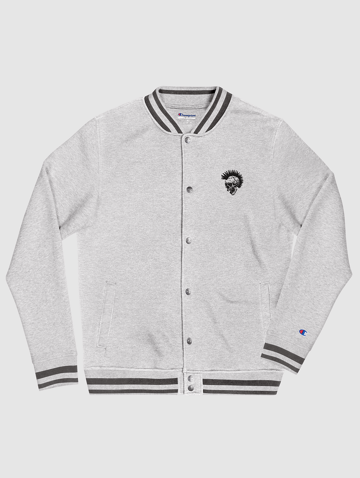 Punk Skull Embroidered Champion Bomber Jacket product image (1)