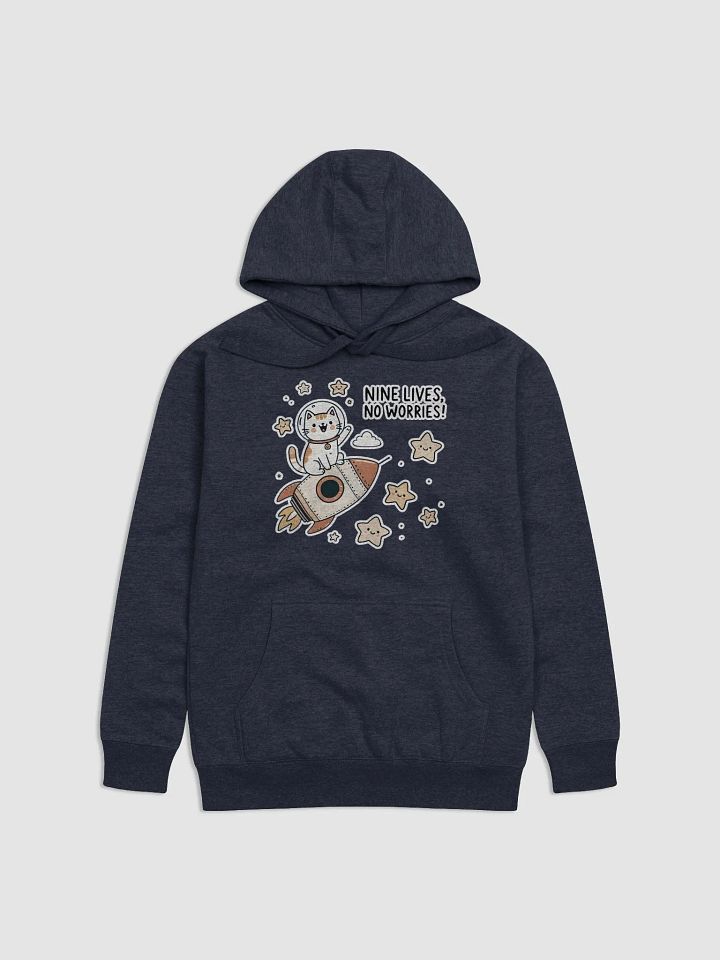 Nine lives, no worries dark hoodie product image (1)