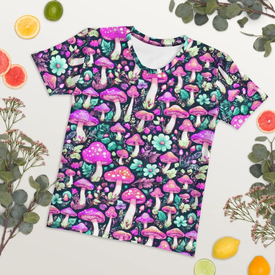 Mushroom Pattern All Over Print T-shirt product image (7)
