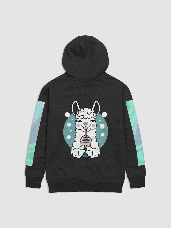 Cute Llama Drinking Bubble Tea Unisex Hoodie product image (13)