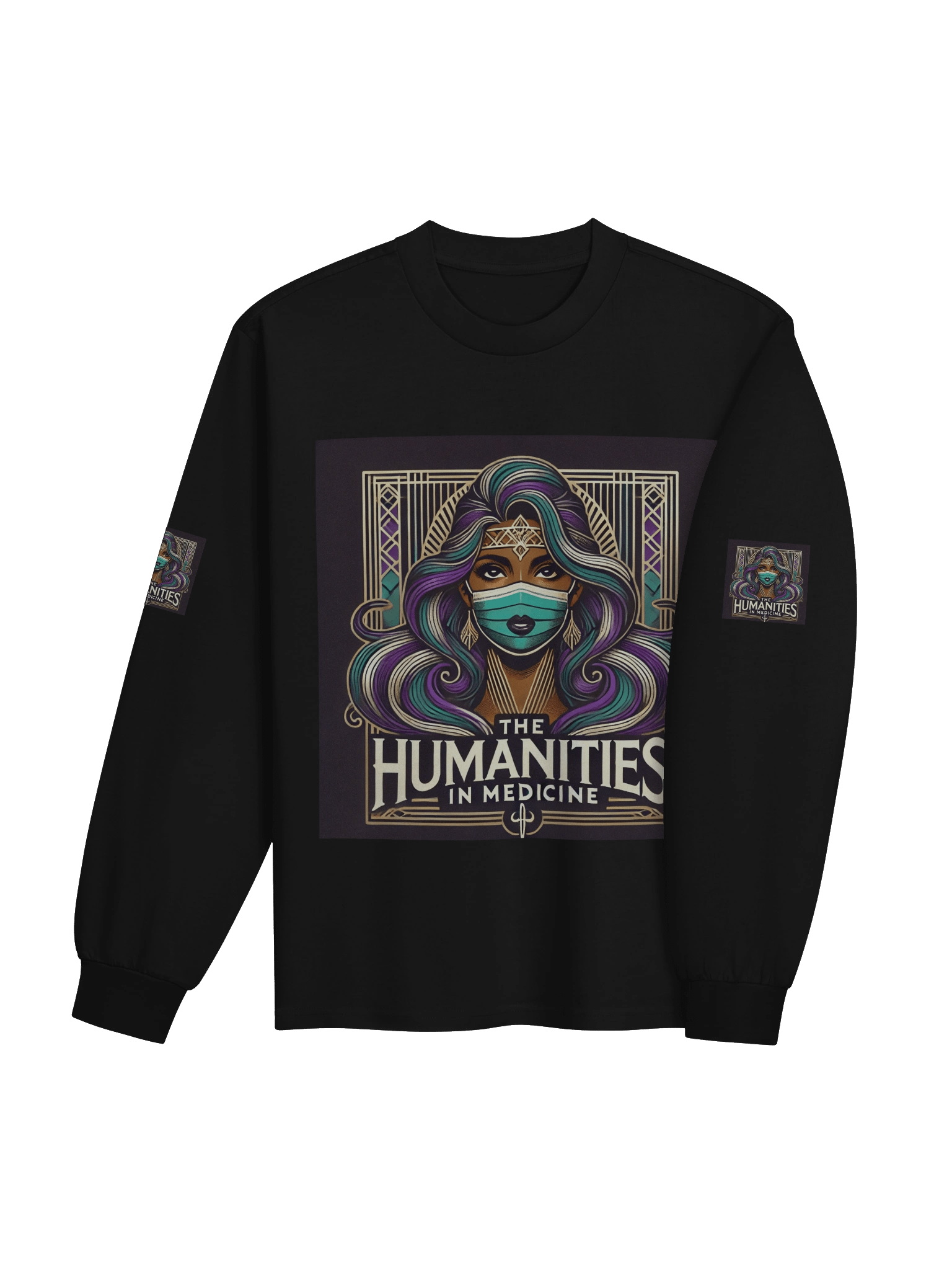 Humanities In Medicine Art Deco Headband Healthcare Heroine Long Sleeve Shirt product image (23)