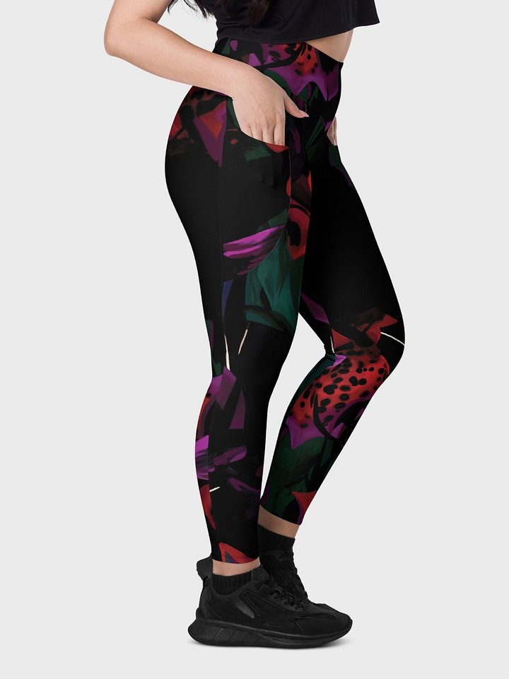 Leggings with Pockets "Blosoom At Midnight" product image (1)