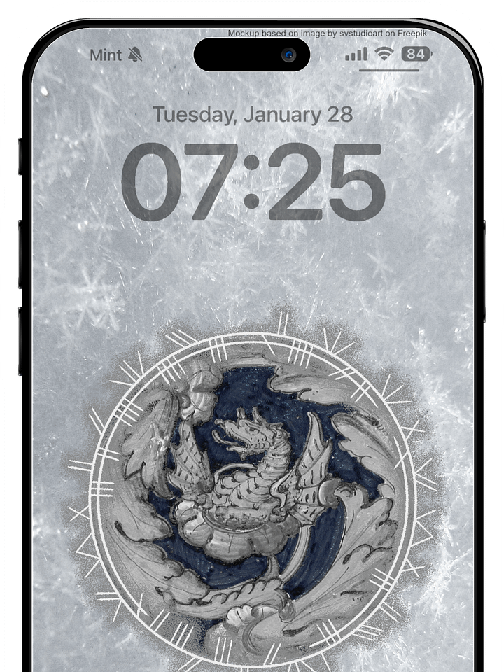 Silver Dragon Phone Wallpaper product image (1)