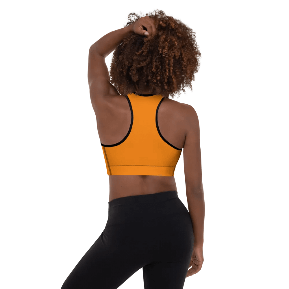 Plain Color Orange Padded Sports Bra product image (2)