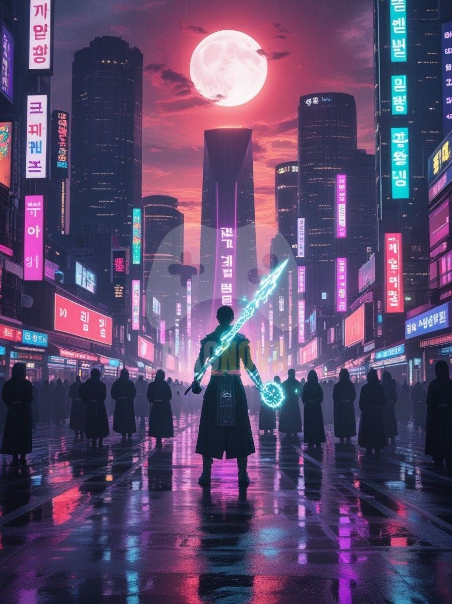 Eclipse Over Arcade City | Digital Art Set (896 x 1344 px, PNG + PDF) product image (1)