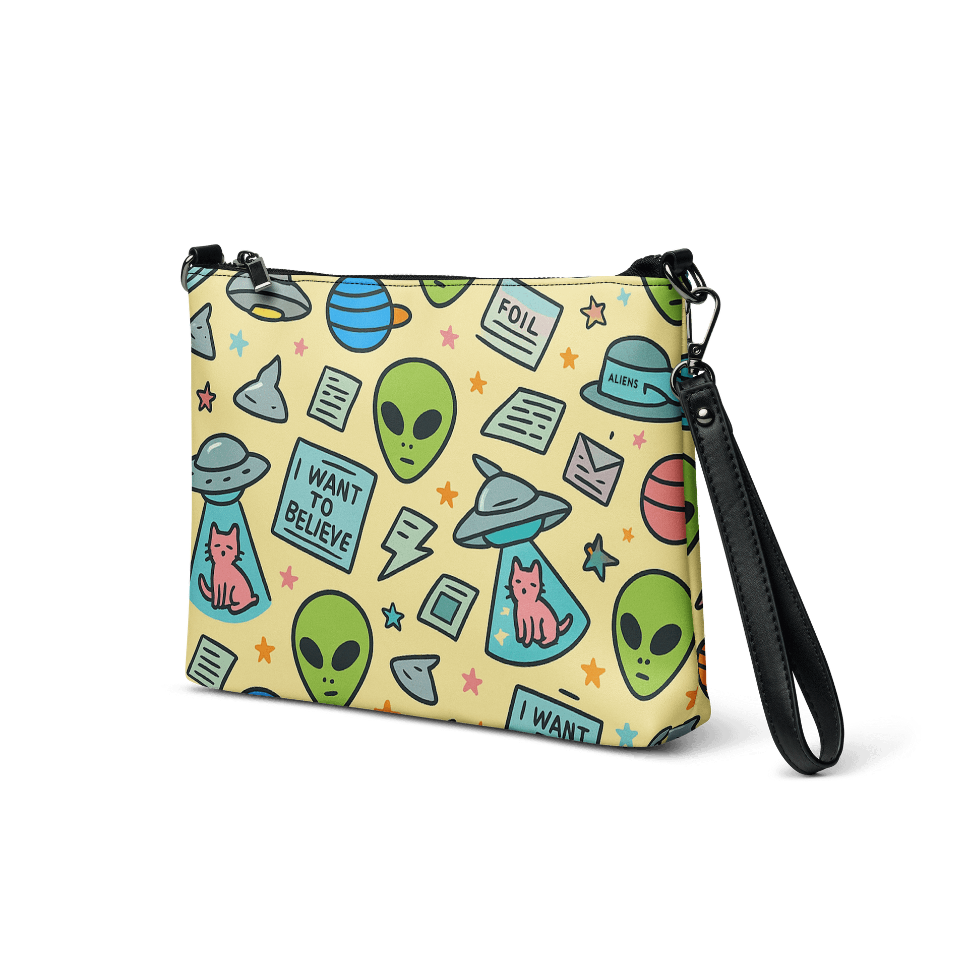Cats, Tin Foil Hats, Flying Saucers, Conspiracy Theory! Roswell Aliens Crossbody Bag product image (2)