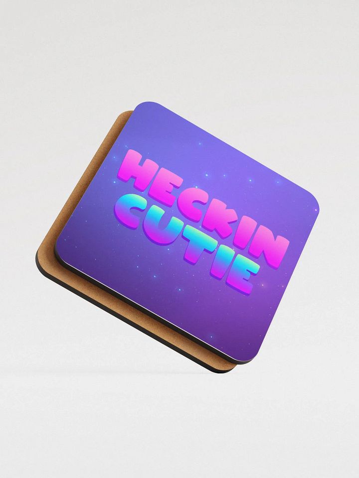 Heckin Cutie Glossed Cork Coaster product image (2)
