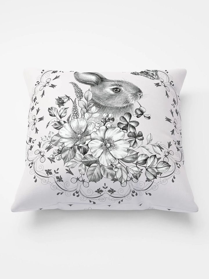 Floral Rabbit Print Pillow product image (1)