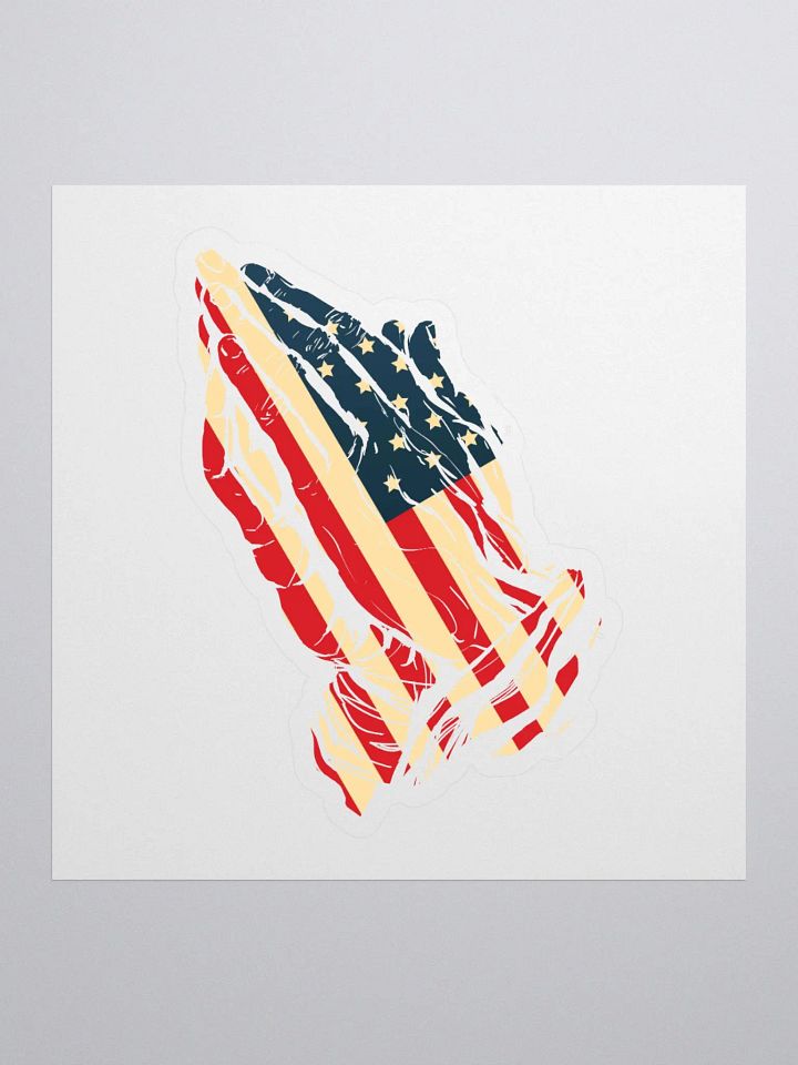 Patriotic Prayer Hands Die-Cut Sticker product image (1)