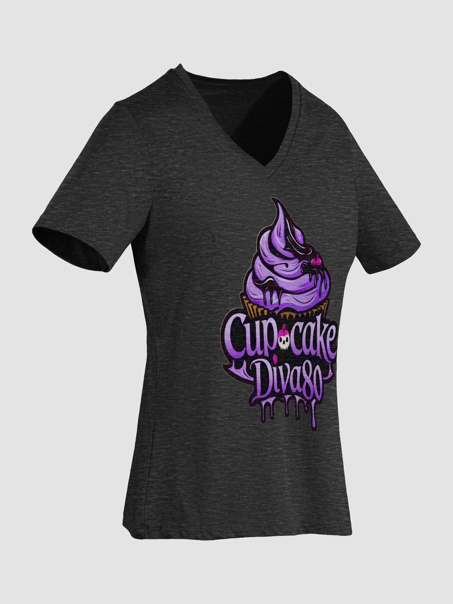 CupcakeDiva80 logo Vneck tee product image (56)