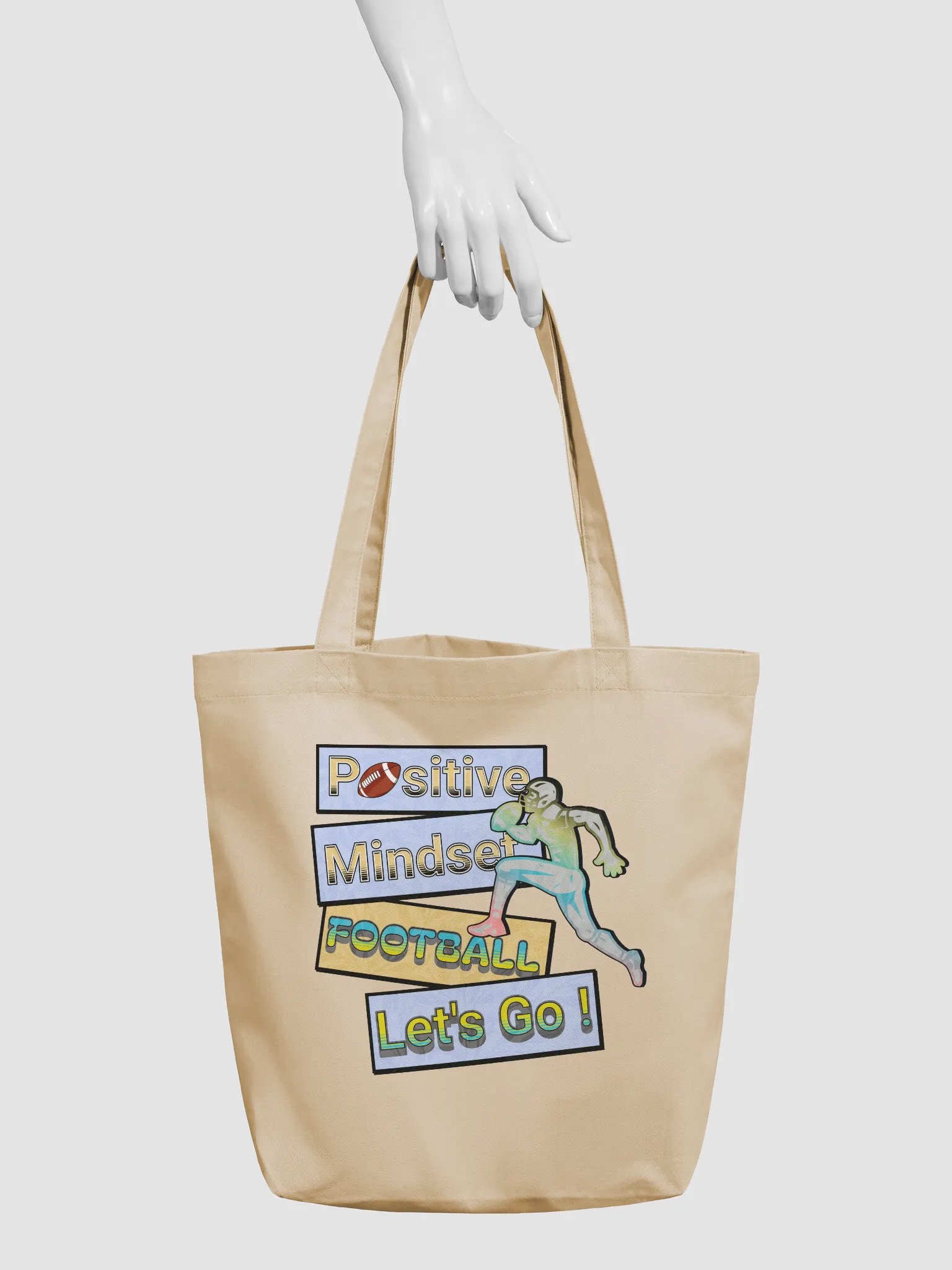 Positive Mindset Football Eco Tote product image (6)