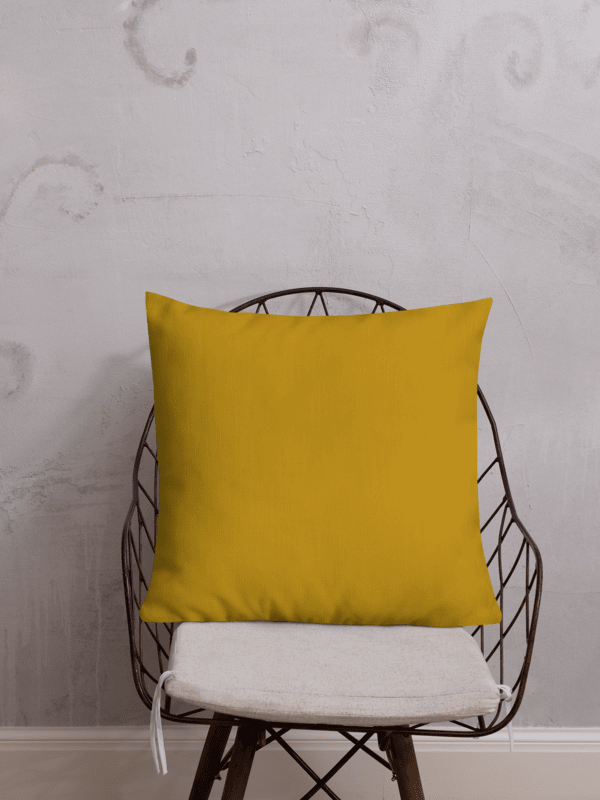 Mustard Yellow Boho Charm Pillow – Dotted & Solid Dual-Sided Design product image (3)