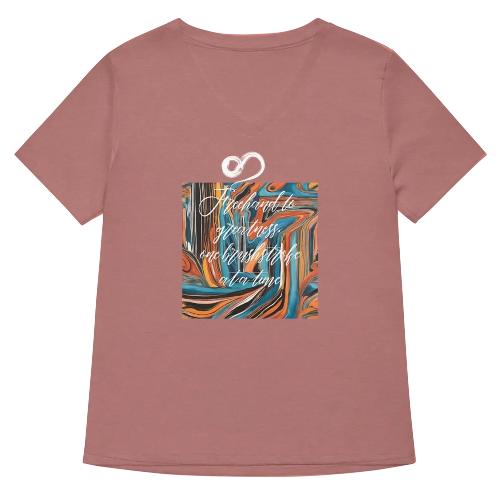 Freehand to greatness, one brushstroke at a time Relaxed V-Neck T-shirt product image (29)