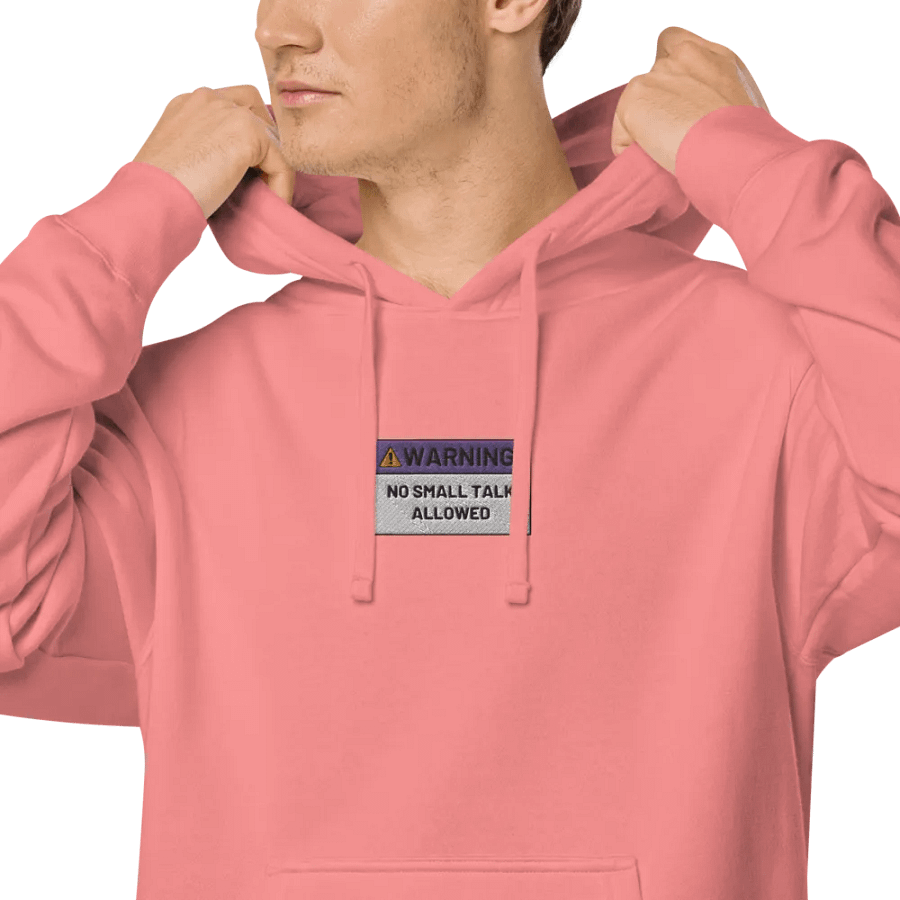 NO SMALL TALK ALLOWED embroidered pigment hoodie (purple) product image (8)