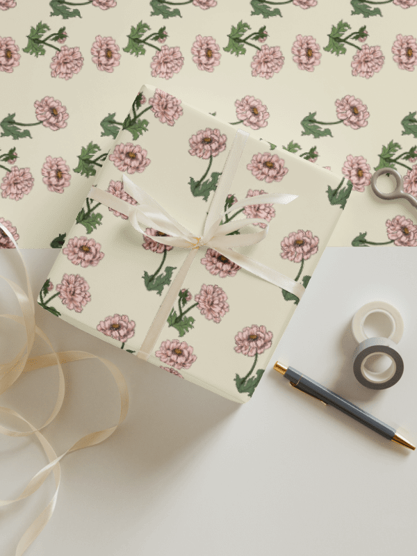 Pink Peony Wrapping Paper product image (3)