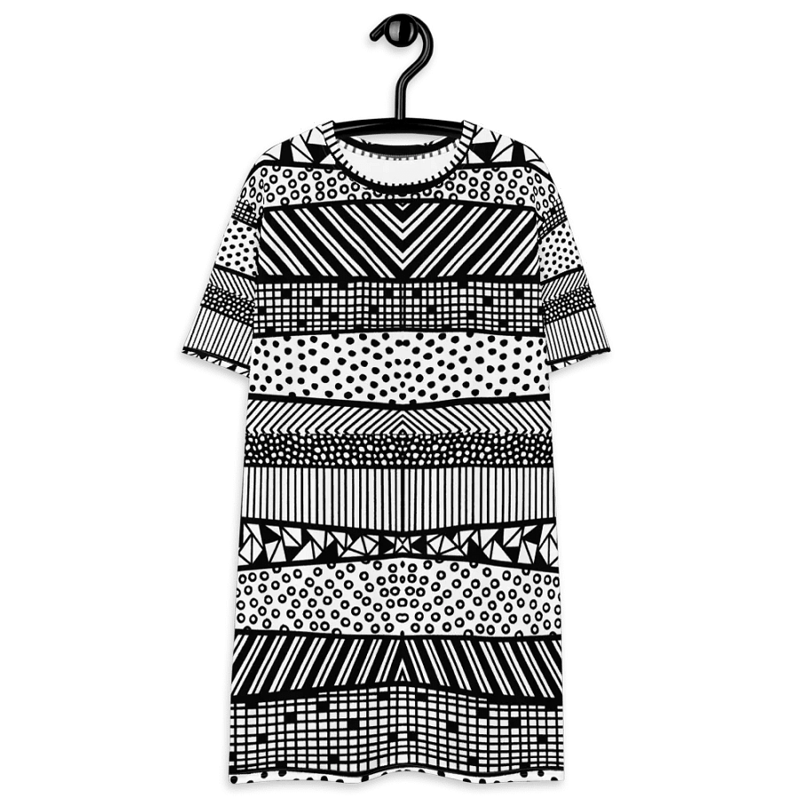 Modern pattern in black and white T-Shirt Dress product image (4)