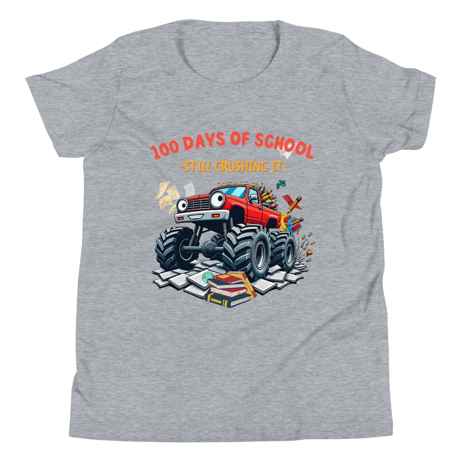 100 Days of School Monster Truck Youth T-Shirt product image (51)