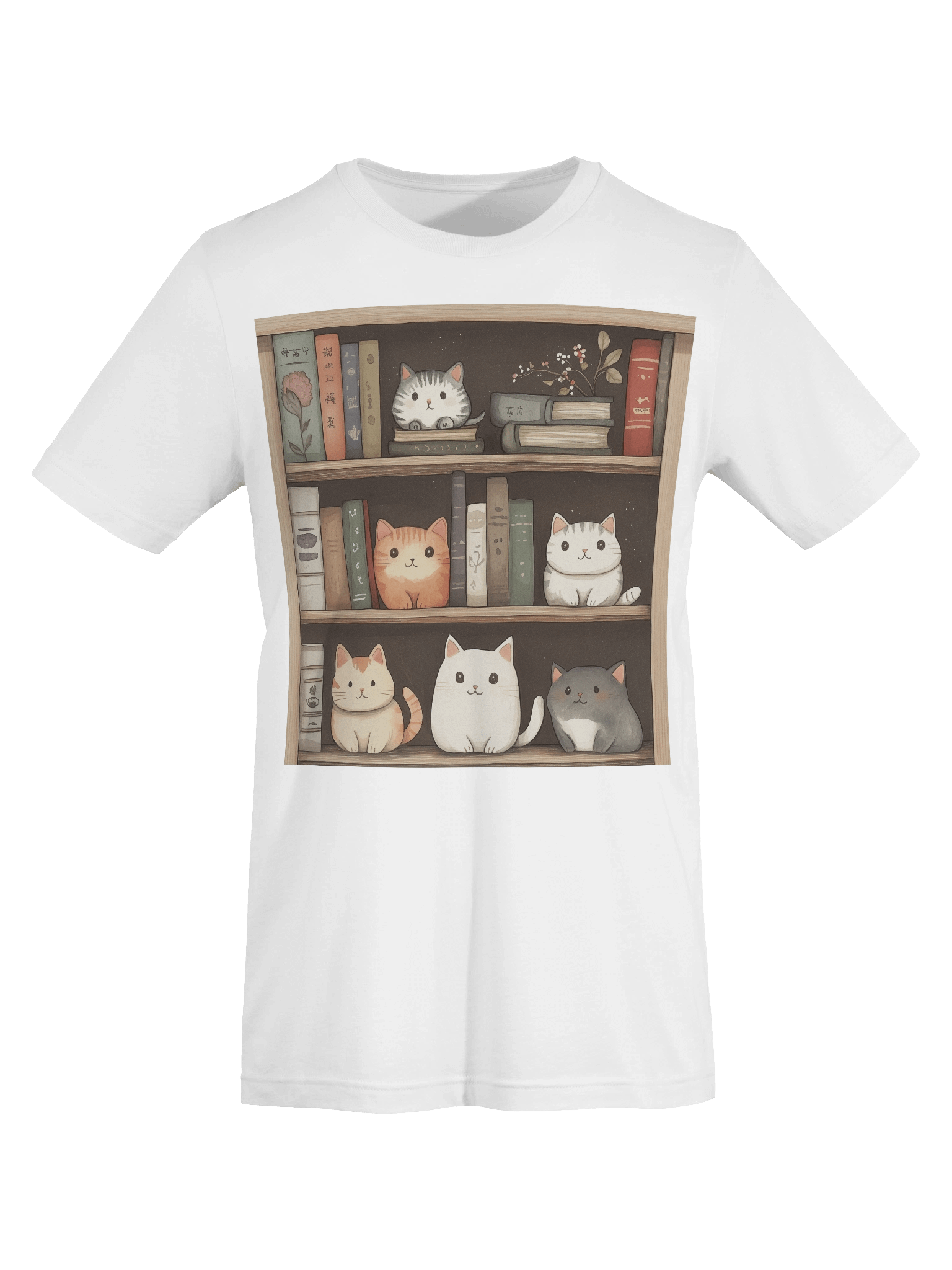 Cat Tales Bookshelf T-Shirt product image (103)