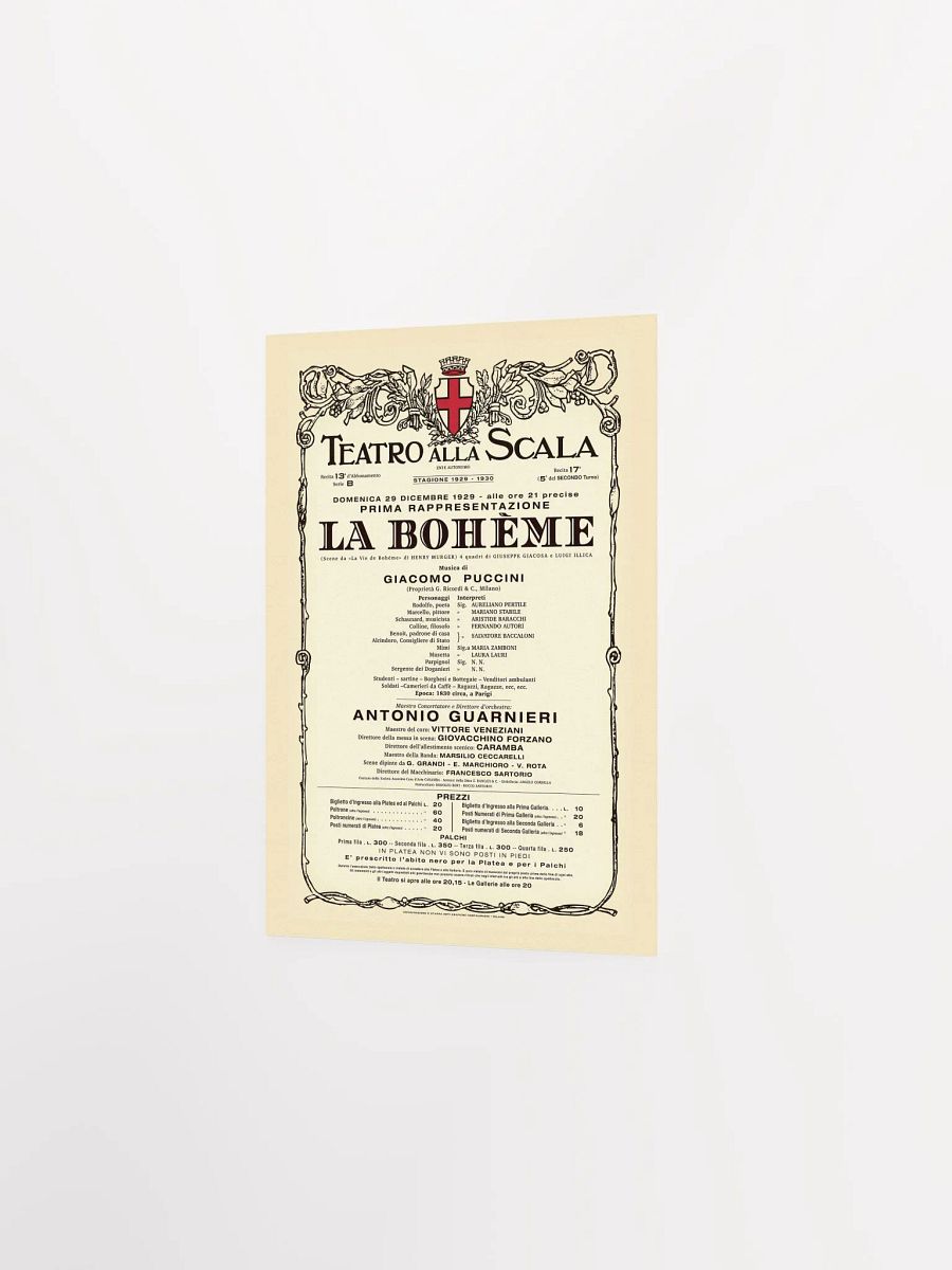 Vintage-Style La Scala La Bohème Opera Poster product image (2)