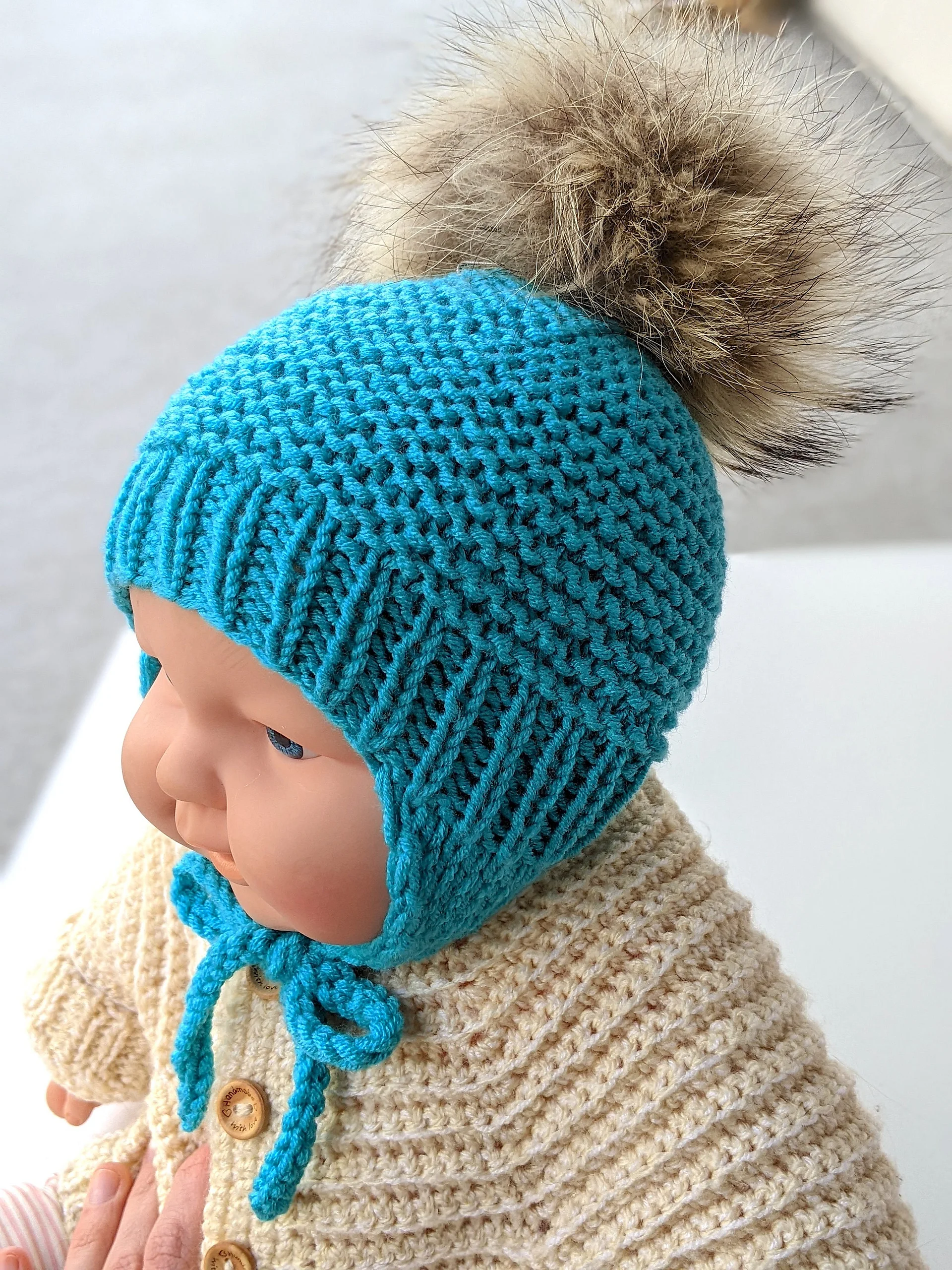 Newborn Baby Knit Hat Pattern with Earflaps product image (5)