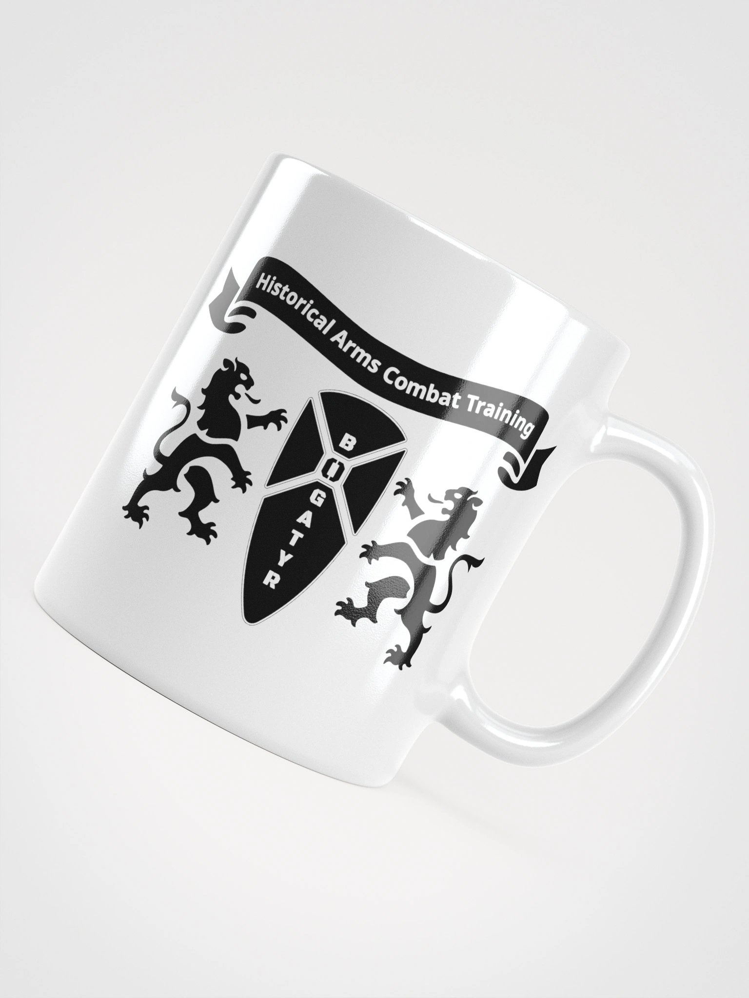 White Glossy Mug - black HACT logo product image (10)