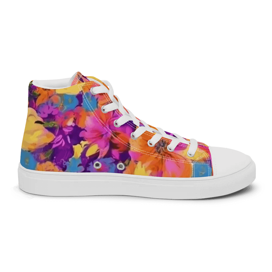 Abstract Floral Pastel _ Pink Purple _ Calceonova Streetwear _ Custom Woman high-Top Sneakers product image (9)