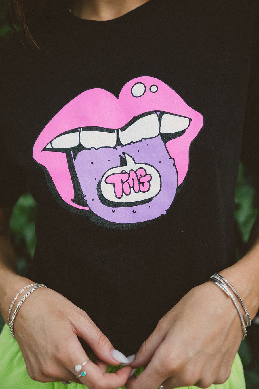 TMG Tongue Black Crop Top product image (3)