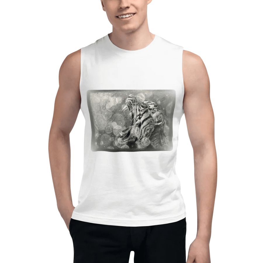 Nashīnasu - Roaring Tiger White Muscle Tank product image (5)