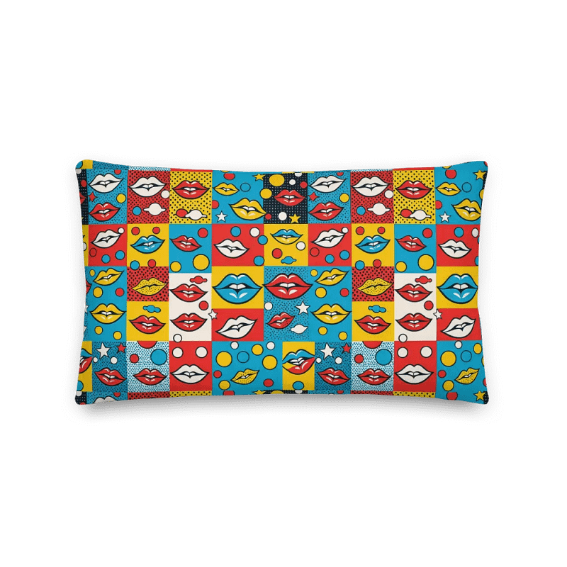 Pop Art Kisses All-Over Pillow