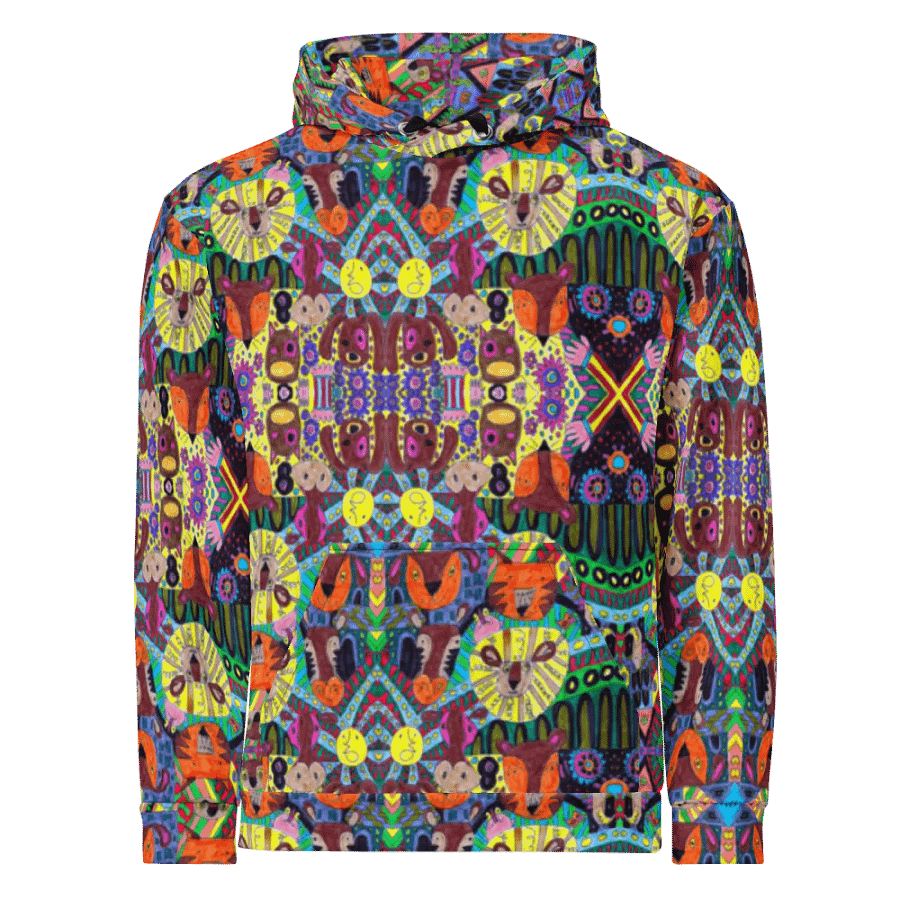 Abstract Doodle Animals Unisex Pull Over Hoodie product image (4)