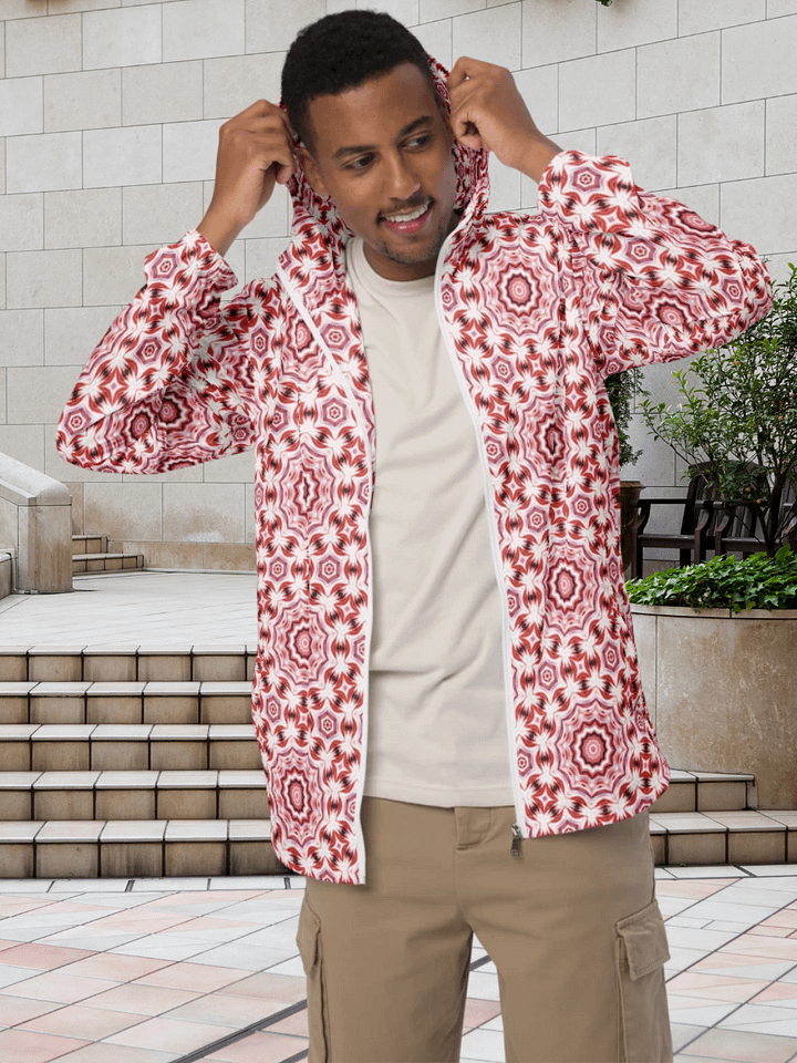 Red Stellar Symmetry All-Over Print Windbreaker product image (1)