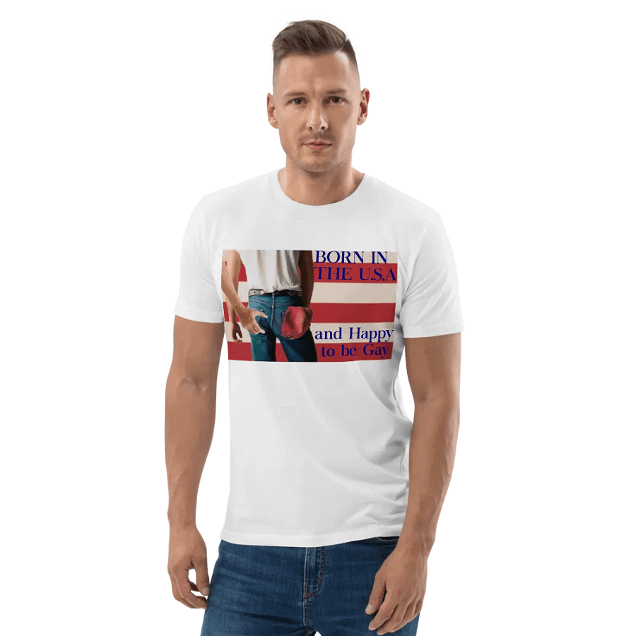 BORN IN THE U.S.A. MEME GAY PRIDE FUNNY SHIRT product image (4)