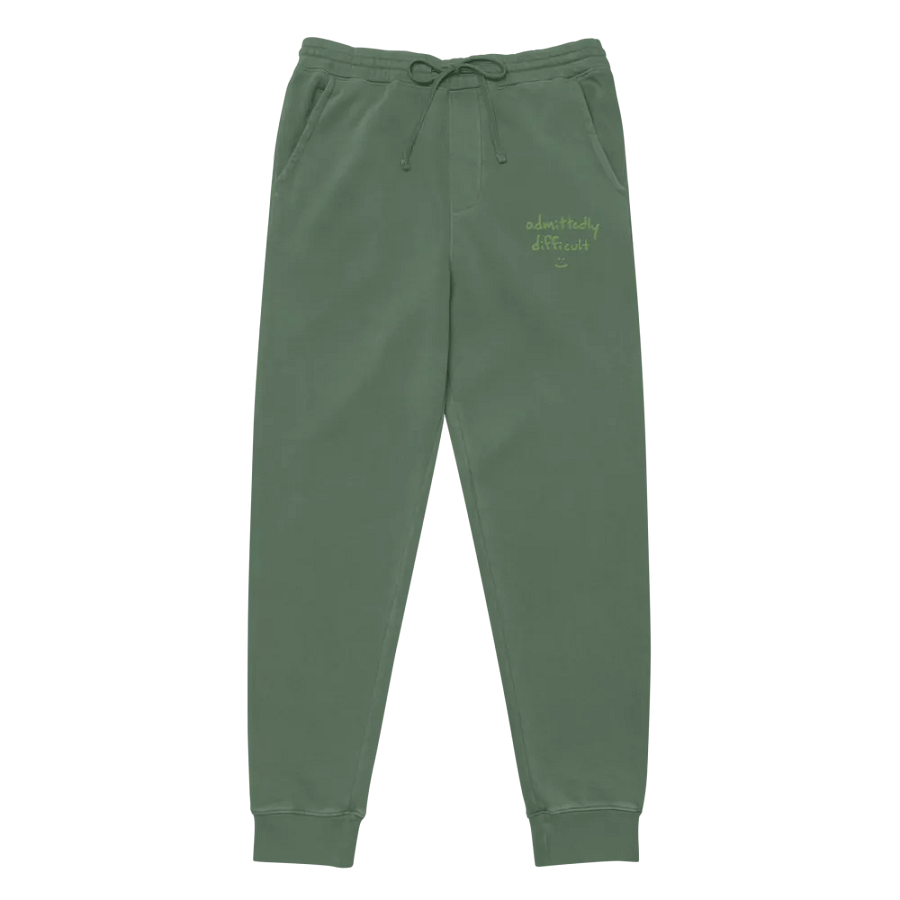 admittedly difficult (green thread) pigment dyed sweatpants product image (2)