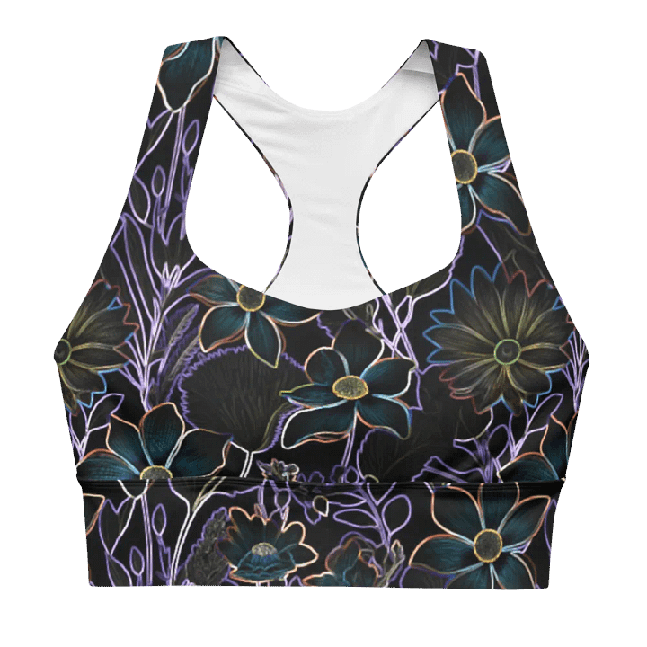 Trippy Floral Dark/All-Over Print Longline Sports Bra by Sublicolor product image (1)
