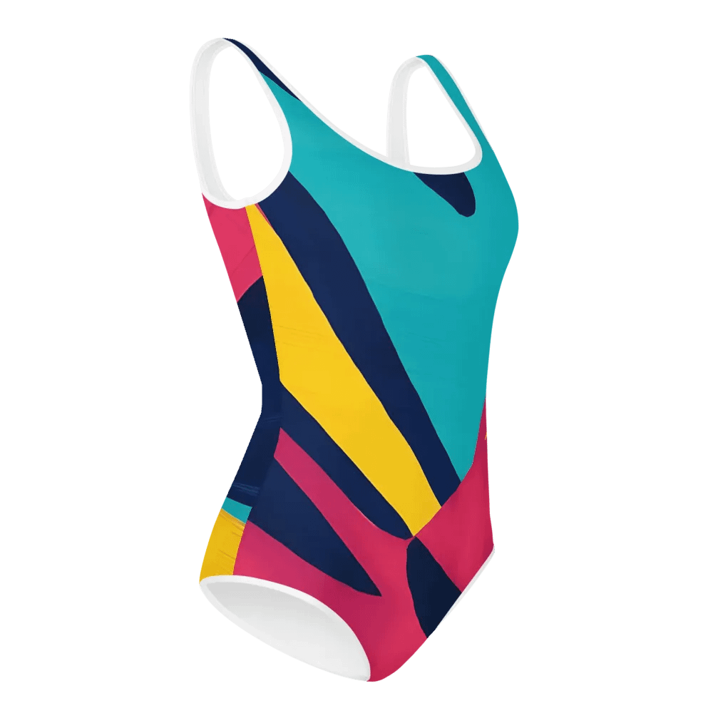 Abstract Lithographic Pattern Design Youth One Piece Swimsuit - V10 product image (3)
