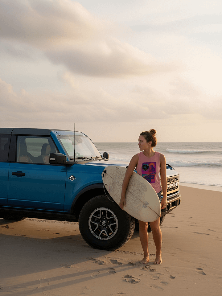 2025 Bronco Beach Bash Ocean City / Destination Bigfoot Bronco Collab | Women's Bella + Canvas Muscle Tank (Multiple Colors Available) product image (1)