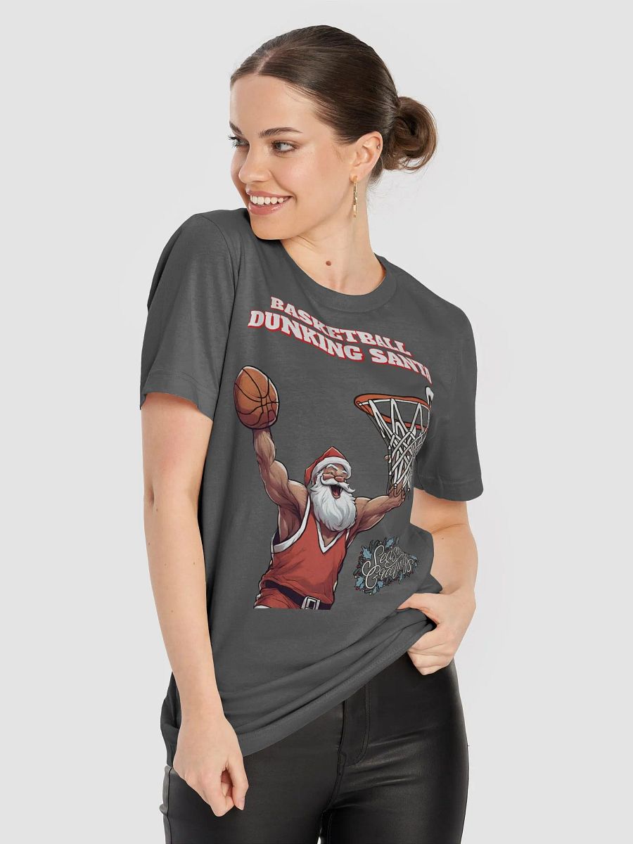 Basketball Dunking Santa T-shirt product image (48)