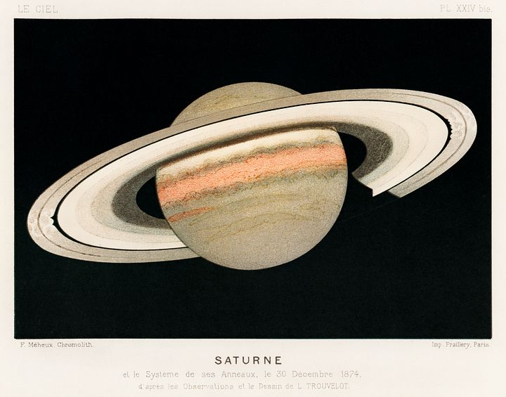 Vintage Art Download - F. Leheux, Saturne c. 1877, Lithograph product image (1)