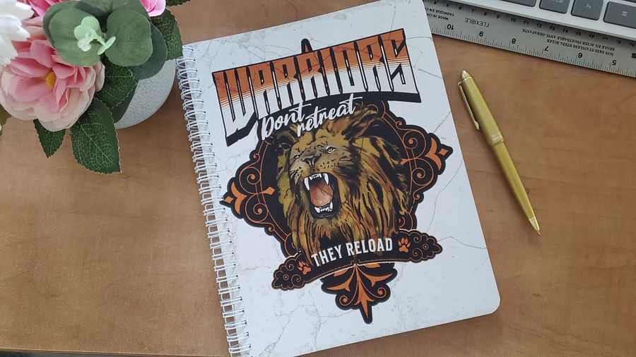 Warriors Don't Retreat They Reload Composition Size Coiled Notebook product image (2)