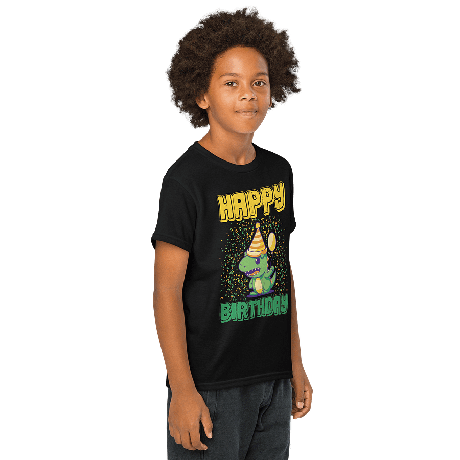 Happy Birthday (Cute Dinosaur With Balloon) T-Shirt For Kids product image (8)