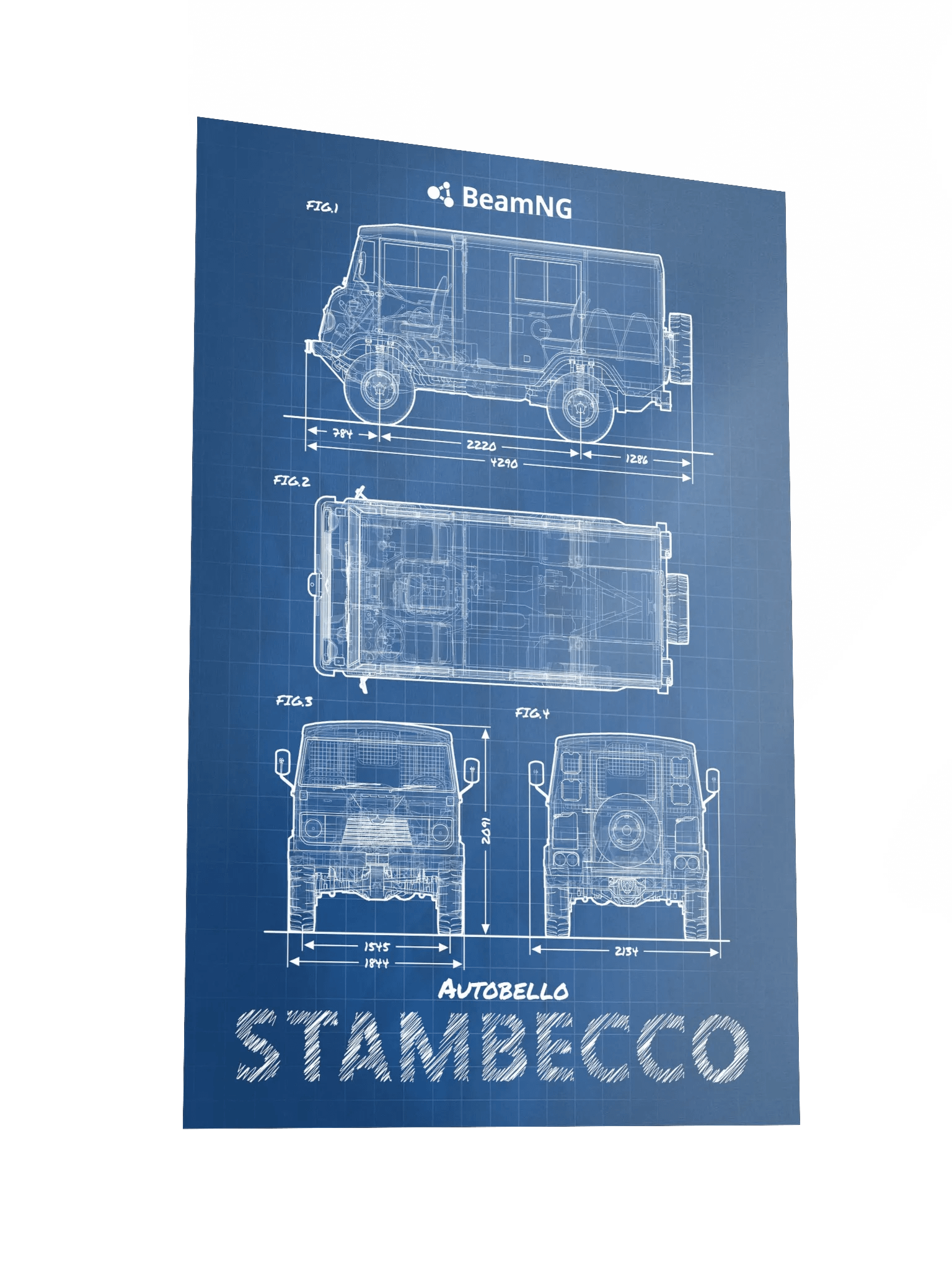 Autobello Stambecco Blueprint Poster product image (4)