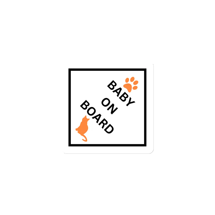 Cat Baby on Board Magnet - Orange on White product image (1)