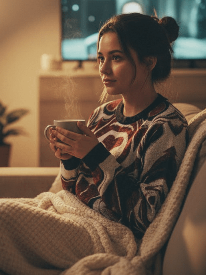 Swirling Red Classic Knit Crewneck Sweater product image (1)