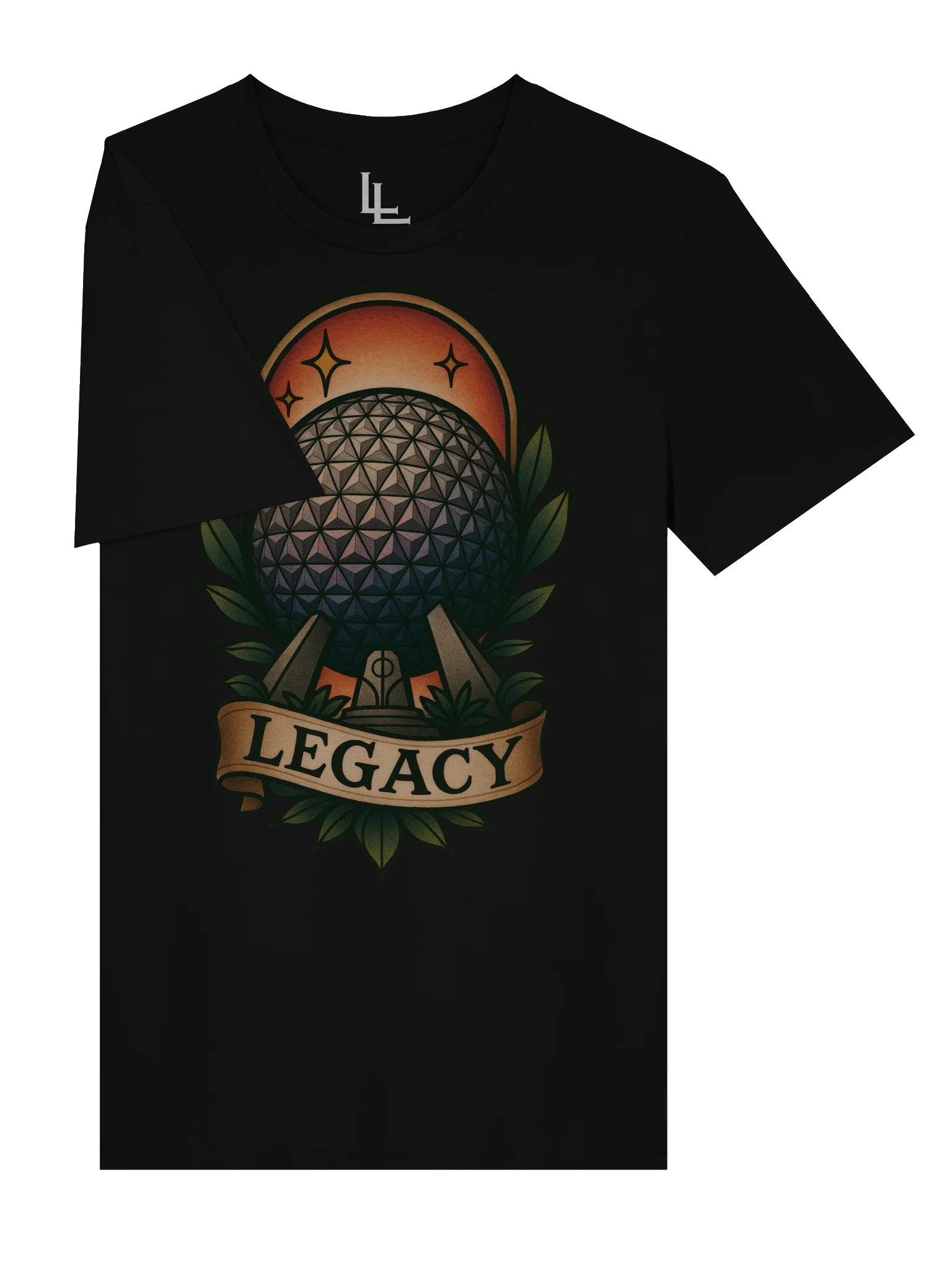 Neo-Traditional EPCOT Tee | Black Variant product image (3)